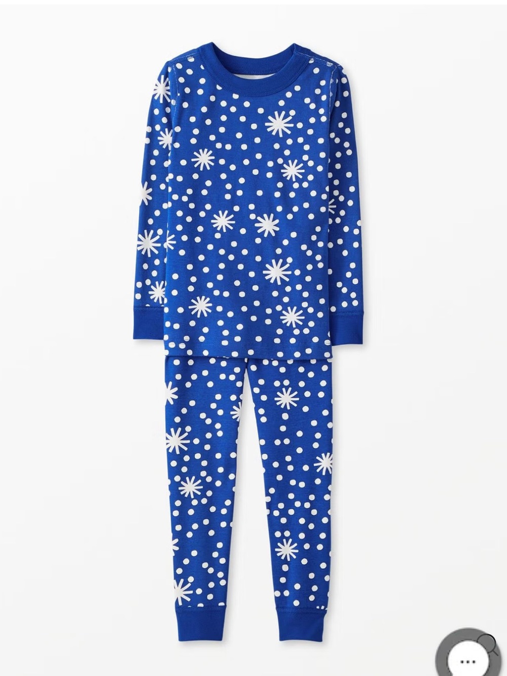 Hanna Andersson 6-7 Holiday HannaJams Pajama Set First Snow on Galactic Blue‎